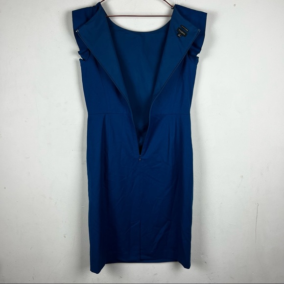 Talbots Italian Flannel Wool Blend Blue Sheath Dress Cap Sleeve - Women’s Size 6 - Picture 6 of 7